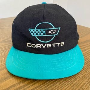 Corvette Racing USA 90s Snapback Vintage USA Made Blue Swingster Hat